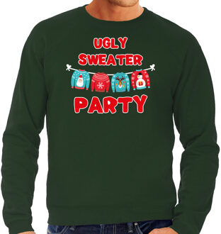 Bellatio Decorations Groene Kersttrui / Kerstkleding Ugly sweater party voor heren 2XL - kerst truien