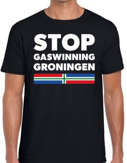 Bellatio Decorations Groningen protest t-shirt STOP gaswinning Groningen zwart voor h