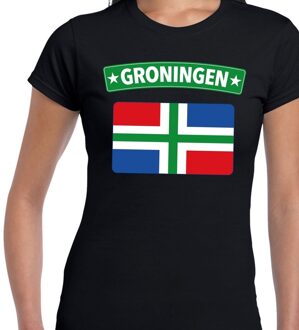 Bellatio Decorations Groningen vlag t-shirt zwart voor dames