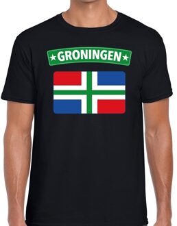 Bellatio Decorations Groningen vlag t-shirt zwart voor heren 2XL