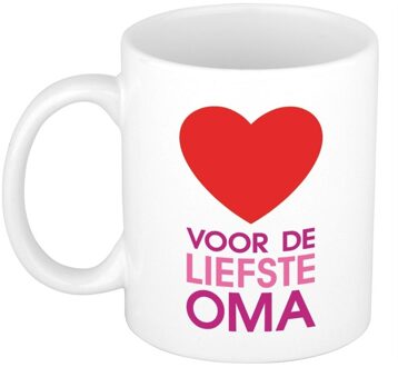 Bellatio Decorations Grootmoeder jarig cadeau mok / beker voor de liefste oma 300 ml - feest mokken Multikleur