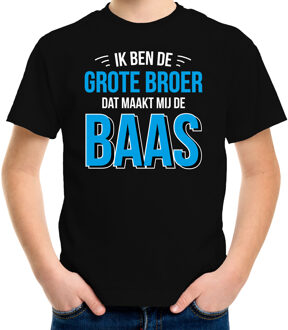 Bellatio Decorations Grote broer de baas cadeau t-shirt zwart jongens / kinderen L (146-152)