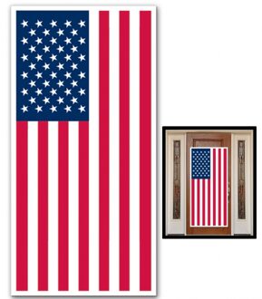 Bellatio Decorations Grote deurposter vlag USA - Feestposters Multikleur