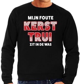 Bellatio Decorations Grote maat foute kerstborrel trui / kersttrui Mijn Kersttrui zit in de was zwart voor heren 3XL (58) - kerst truien