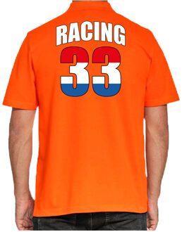 Bellatio Decorations Grote maten Autocoureur / autosport supporter racing 33 poloshirt oranje voor heren 3XL