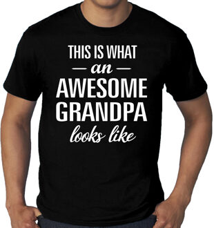 Bellatio Decorations Grote Maten Awesome grandpa / geweldige opa t-shirt voor heren zwart 3XL - Feestshirts