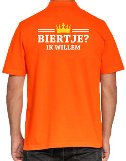 Bellatio Decorations Grote maten Biertje ik Willem polo shirt oranje voor heren - Koningsdag polo shirts 3XL