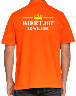 Bellatio Decorations Grote maten Biertje ik Willem polo shirt oranje voor heren - Koningsdag polo shirts
