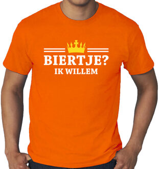 Bellatio Decorations Grote maten biertje ik willem t-shirt oranje voor heren - Koningsdag shirts