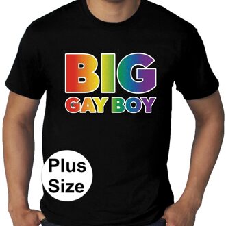 Bellatio Decorations Grote maten Big gay boy regenboog gay pride t-shirt zwart heren 3XL