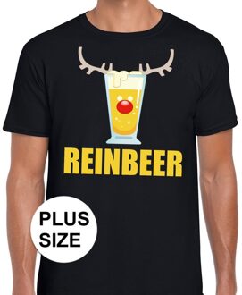 Bellatio Decorations Grote maten foute kerstborrel t-shirt zwart Reinbeer heren 3XL - kerst t-shirts