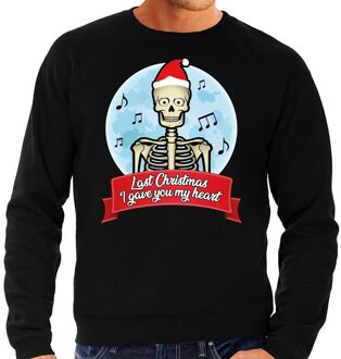 Bellatio Decorations Grote maten foute kerstborrel trui / kersttrui Last Christmas I gave you my heart skelet zwart voor heren 4XL (60) - ker