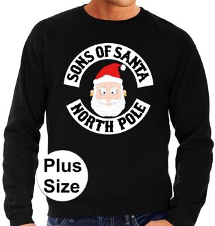 Bellatio Decorations Grote maten foute Kersttrui Sons of Santa zwart heren