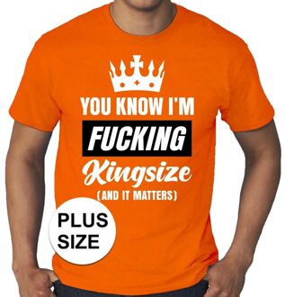 Bellatio Decorations Grote maten Fucking Kingsize Holland oranje shirt - grote maten t-shirt - Koningsdag kleding 3XL