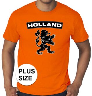 Bellatio Decorations Grote maten Holland shirt met zwarte leeuw shirt oranje heren 3XL - Feestshirts