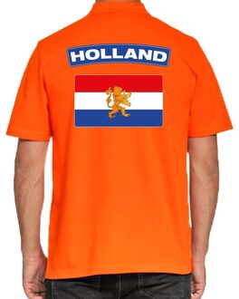 Bellatio Decorations Grote maten Holland supporter polo t-shirt oranje Kingsday voor heren 3XL - Feestshirts