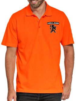 Bellatio Decorations Grote maten Holland supporter poloshirt leeuw embleem op borst EK/ WK voor heren