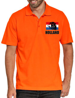 Bellatio Decorations Grote maten Holland supporter poloshirt leeuw met Nederlandse vlag op borst EK/ WK voor heren