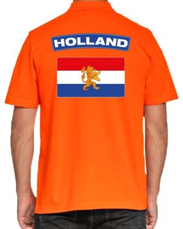 Bellatio Decorations Grote maten Holland supporter poloshirt oranje voor heren