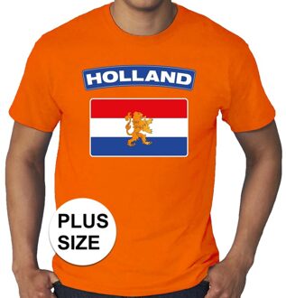 Bellatio Decorations Grote maten Holland vlag shirt oranje heren 3XL - Feestshirts