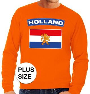 Bellatio Decorations Grote maten Hollandse vlag supporter trui oranje heren 3XL - Feesttruien