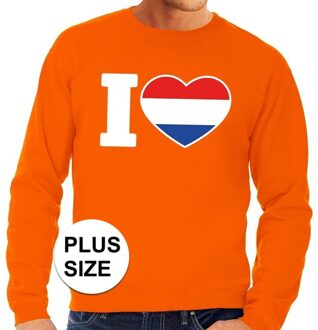 Bellatio Decorations Grote maten I love Holland supporter trui oranje heren 3XL - Feesttruien