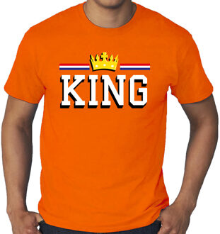 Bellatio Decorations Grote maten King t-shirt oranje voor heren - Koningsdag shirts