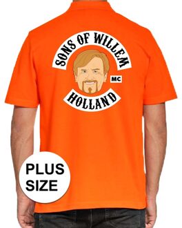 Bellatio Decorations Grote maten Koningsdag polo t-shirt oranje Sons of Willem Holland MC voor heren 3XL - Feestshirts