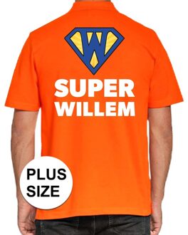 Bellatio Decorations Grote maten Koningsdag poloshirt Super Willem oranje voor heren