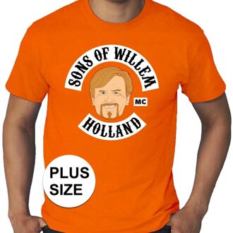 Bellatio Decorations Grote maten Koningsdag Sons of Willem shirt oranje heren 3XL - Feestshirts