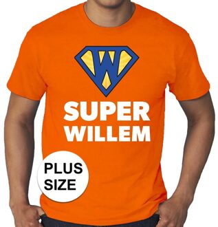 Bellatio Decorations Grote maten Koningsdag Super Willem shirt oranje heren 3XL - Feestshirts