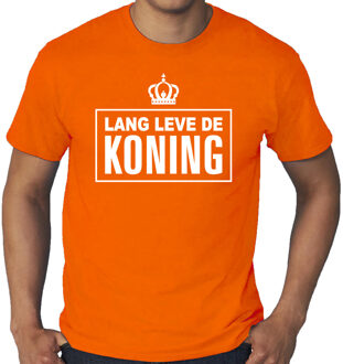 Bellatio Decorations Grote maten Lang leve de Koning t-shirt oranje voor heren - Koningsdag shirts
