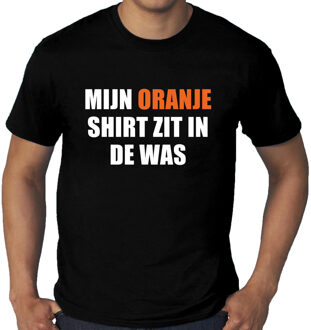 Bellatio Decorations Grote maten Mijn oranje shirt zit in de was t-shirt zwart voor heren - Koningsdag shirts