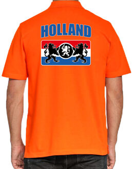 Bellatio Decorations Grote maten oranje fan poloshirt / kleding Holland met een Nederlands wapen EK/ WK voor heren 3XL - Feestshirts