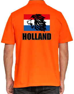 Bellatio Decorations Grote maten oranje fan poloshirt / kleding Holland met leeuw en vlag EK/ WK voor heren 3XL - Feestshirts