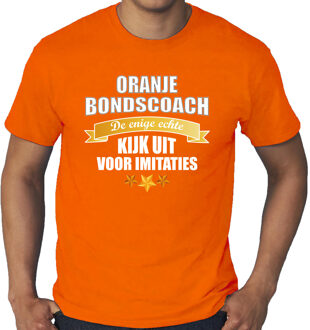 Bellatio Decorations Grote maten oranje fan shirt / kleding Holland de enige echte bondscoach EK/ WK voor heren 4XL - Feestshirts
