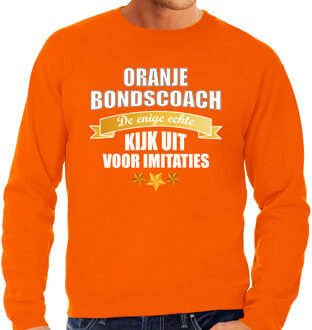 Bellatio Decorations Grote maten oranje fan sweater / trui Holland de enige echte bondscoach EK/ WK voor heren 3XL - Feesttruien