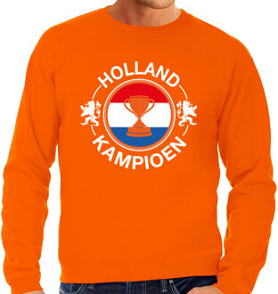 Bellatio Decorations Grote maten oranje fan sweater / trui Holland Holland kampioen met beker EK/ WK voor heren 3XL - Feesttruien