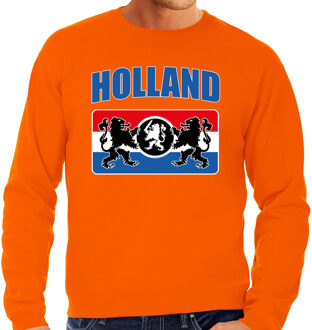 Bellatio Decorations Grote maten oranje fan sweater / trui Holland met een Nederlands wapen EK/ WK voor heren 3XL - Feesttruien