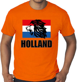 Bellatio Decorations Grote maten oranje fan t-shirt voor heren - met leeuw en vlag - Holland / Nederland supporter - EK/ WK shirt / outfit 3XL