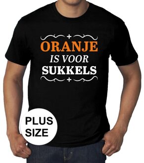 Bellatio Decorations Grote maten Oranje is voor sukkels shirt zwart heren