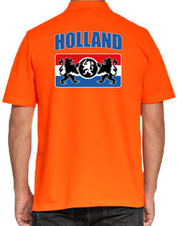Bellatio Decorations Grote maten oranje poloshirt Holland / Nederland supporter met een Nederlands wapen EK/ WK heren