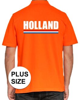 Bellatio Decorations Grote maten polo Holland t-shirt oranje Kingsday voor heren 3XL - Feestshirts