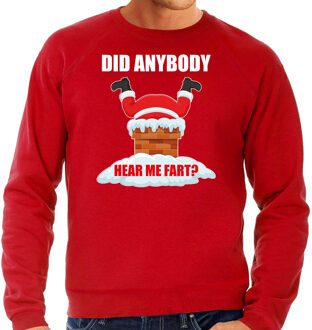 Bellatio Decorations Grote maten rode Kersttrui / Kerstkleding Did anybody hear my fart voor heren 3XL (58) - kerst truien Rood