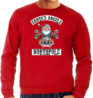 Bellatio Decorations Grote maten rode Kersttrui / Kerstkleding Santas angels Northpole voor heren 3XL (58) - kerst truien Rood