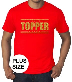 Bellatio Decorations Grote maten roodTopper t-shirt - Topper in gouden glitter letters heren - Toppers dresscode kleding 3XL