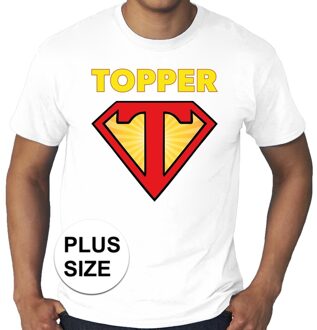 Bellatio Decorations Grote maten Super Topper t-shirt heren wit  / Super Topper plus size shirt heren 3XL