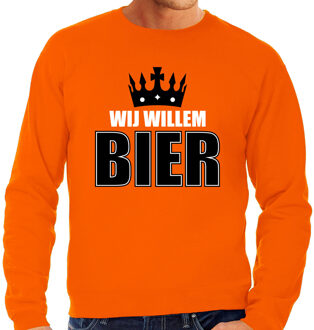 Bellatio Decorations Grote maten Wij Willem bier sweater oranje voor heren - Koningsdag truien 3XL - Feesttruien