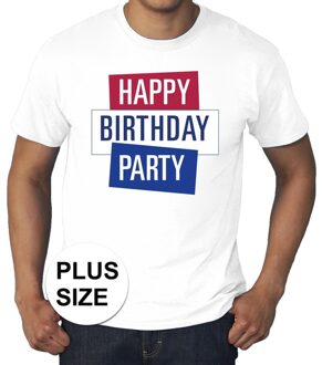 Bellatio Decorations Grote maten wit Toppers Happy Birthday party t-shirt officieel 3XL