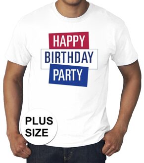 Bellatio Decorations Grote maten wit Toppers Happy Birthday party t-shirt officieel
